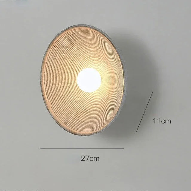 Japanische moderne Wandlampe, Vintage-Stil, Harz, Schlafzimmer, Wohnzimmer, 27cm Durchmesser.