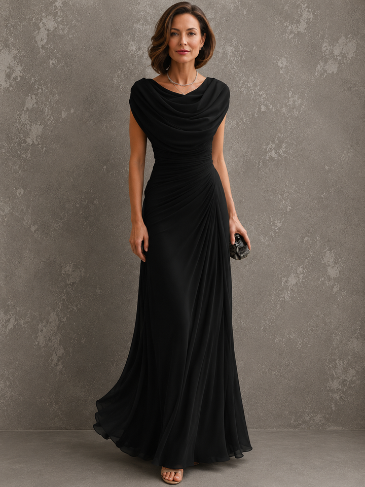Draped Maxi Dress with Sleeveless Silhouette 2