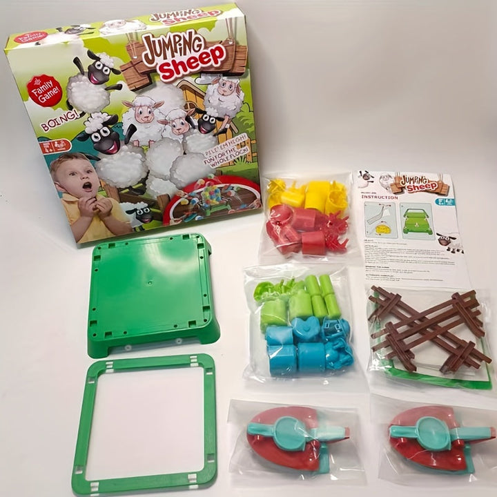 Jumping Sheep Spielzeug-Set, bunt, Kunststoff, Familienspiel, Schafe, Kinderunterhaltung, Anleitung