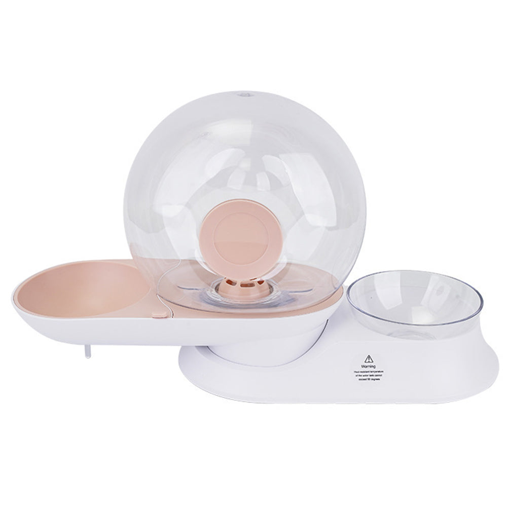 Automatische Katzen-Trinkbrunnen, transparent, rosa, Haustier-Wasserspender, großer Filter.