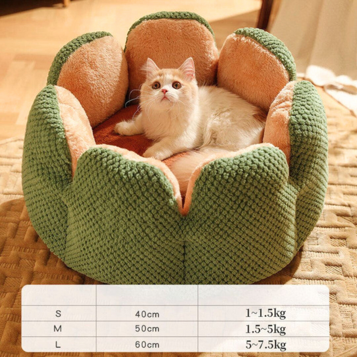 Katzenbett grün, Plüsch, rund, für kleine Katzen, gemütlich, 40cm, 1-1,5kg, Haustierbedarf.