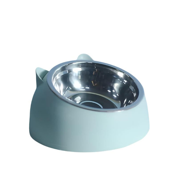 Katzennapf Edelstahl, türkis, rutschfest, erhöht, Futterschale für Katzen, modernes Design