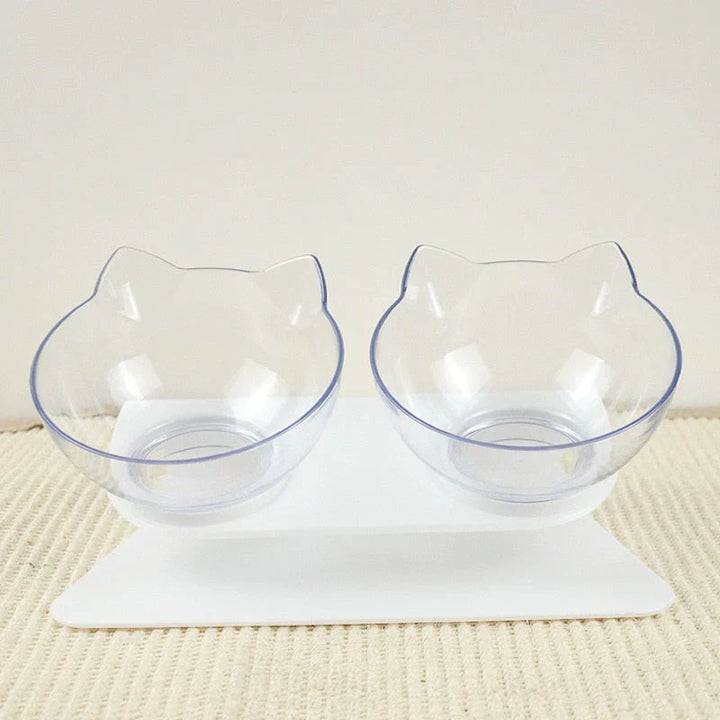 Transparente Katzennäpfe mit Ohren, rutschfest, erhöht, Futterschalen für Haustiere.