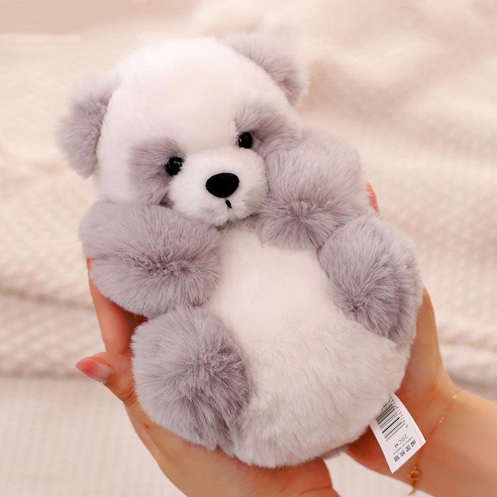 Plyšová panda s odnímatelným košíkem – měkké polstrování a dekorativní – 20 cm