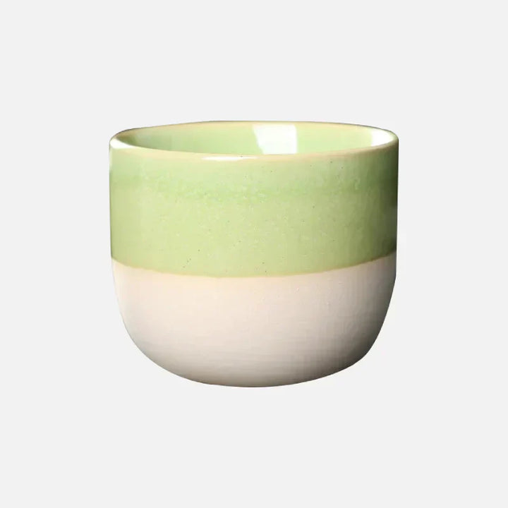 Grüne und weiße Keramik-Teetasse, 120ml, Porzellan, Kung Fu Stil, Geschenk, Tischgeschirr.
