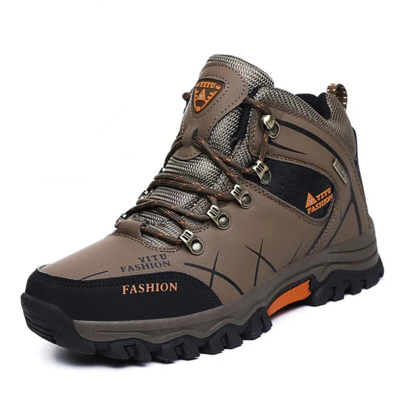 Khaki Wanderschuhe für Herren, wasserdicht, rutschfest, Outdoor, robust, modisch.