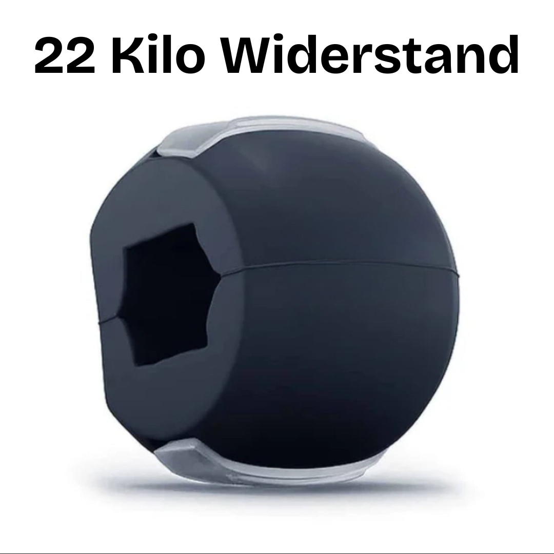 Schwarzer Kiefertrainer, 22 Kilo Widerstand, Fitnessgerät, Kiefermuskeltraining.