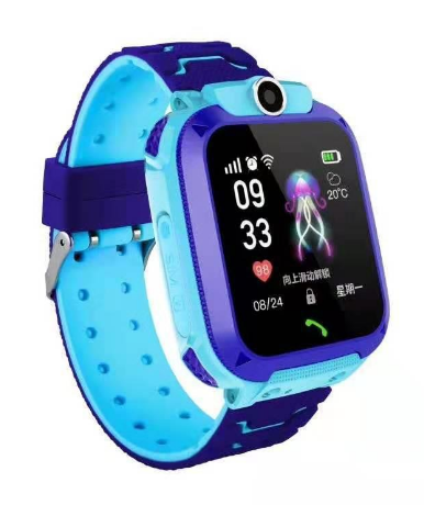 Blaue Kinder-GPS-Uhr mit Telefonfunktion, Echtzeit-Tracking, wasserdicht, Smartwatch.