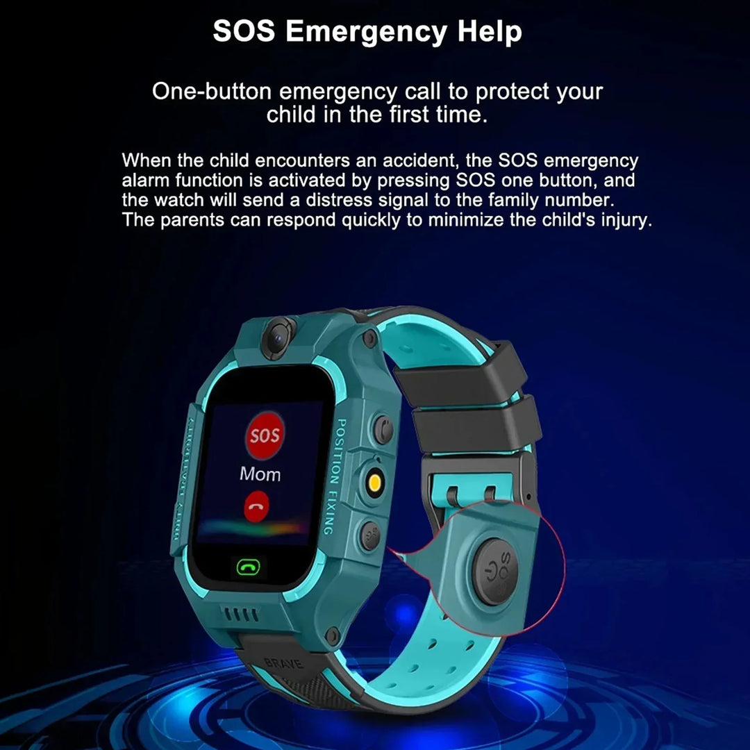 Kinder GPS-Uhr, blau, mit Echtzeit-Ortung und SOS-Funktion, Smartwatch für Kinder.