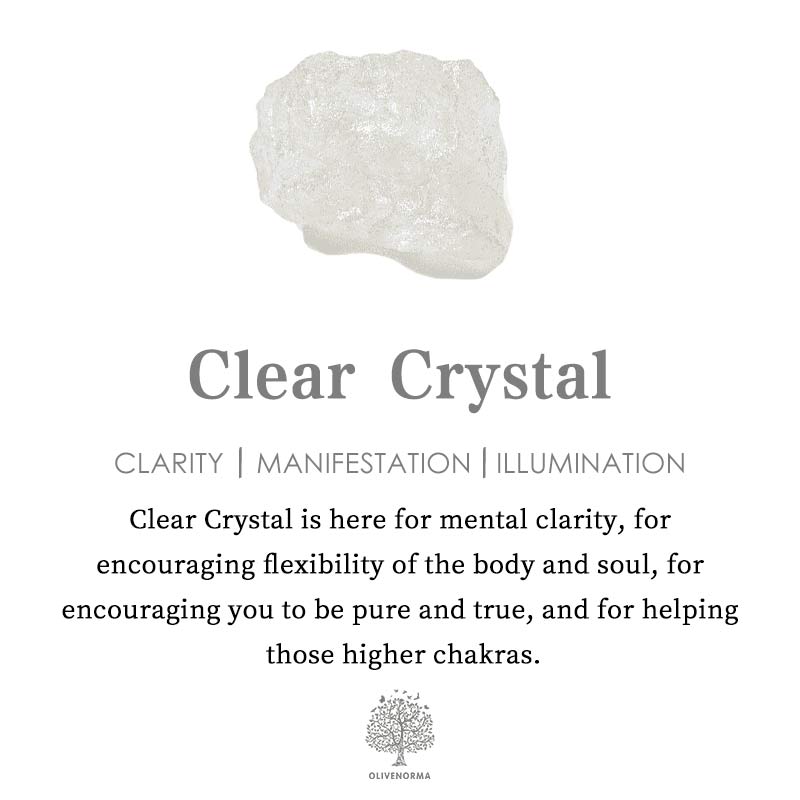 Klarer Kristall, transparent, für mentale Klarheit und Manifestation, spirituelle Heilung.