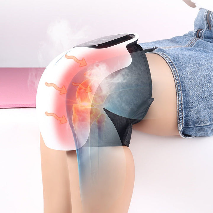 Elektrisches Knie-Heizkissen, weiß, für Schmerzlinderung und Wärmebehandlung.