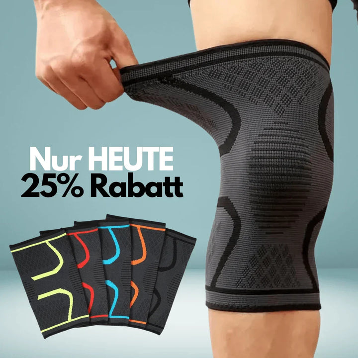 Schwarze Kniebandage Kompression, Sport, Elastisch, Rabatt, Verschiedene Farben, Fitness.