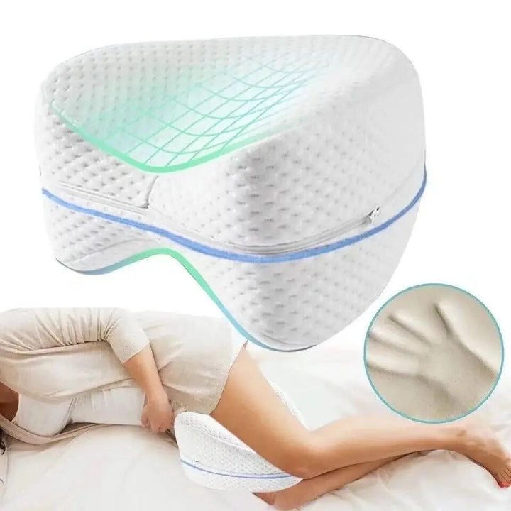 Orthopädisches Kniekissen, Memory-Schaum, weiß, ergonomisch, für Seitenschläfer, Beinkomfort.