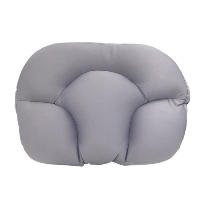 Graues ergonomisches Schlafkissen, Komfort, Nackenkissen, Memory-Schaum, orthopädisch.