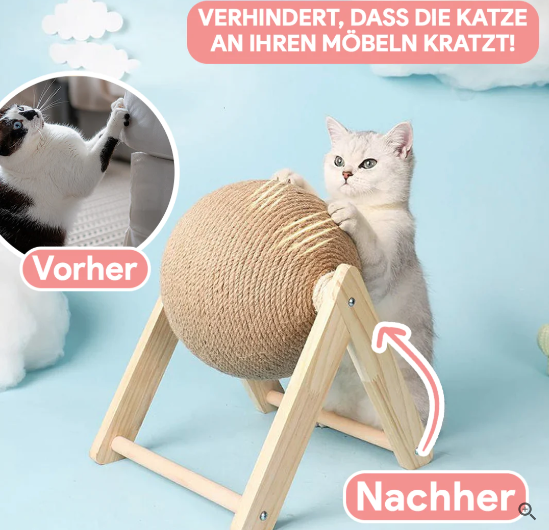 Katzen-Kratzbaum aus Holz, langlebig, schützt Möbel, lustiges Spielzeug, Nagelpflege.