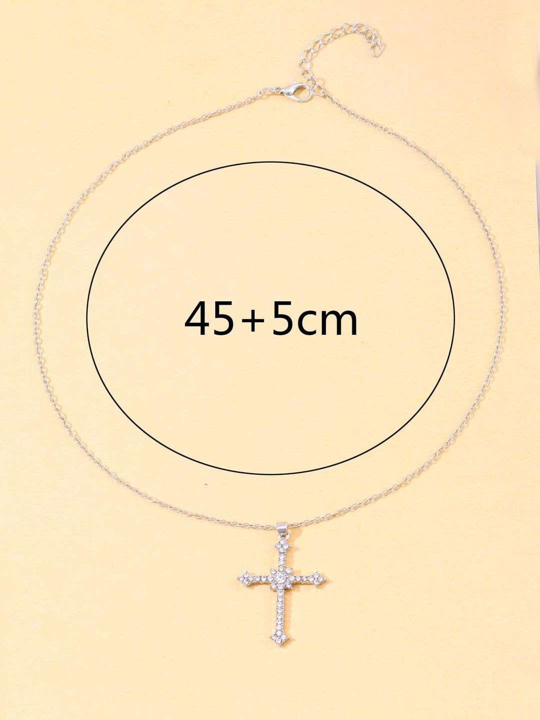 Silberne Halskette mit Kreuzanhänger, 45+5 cm, Damen Schmuck, elegantes Design.
