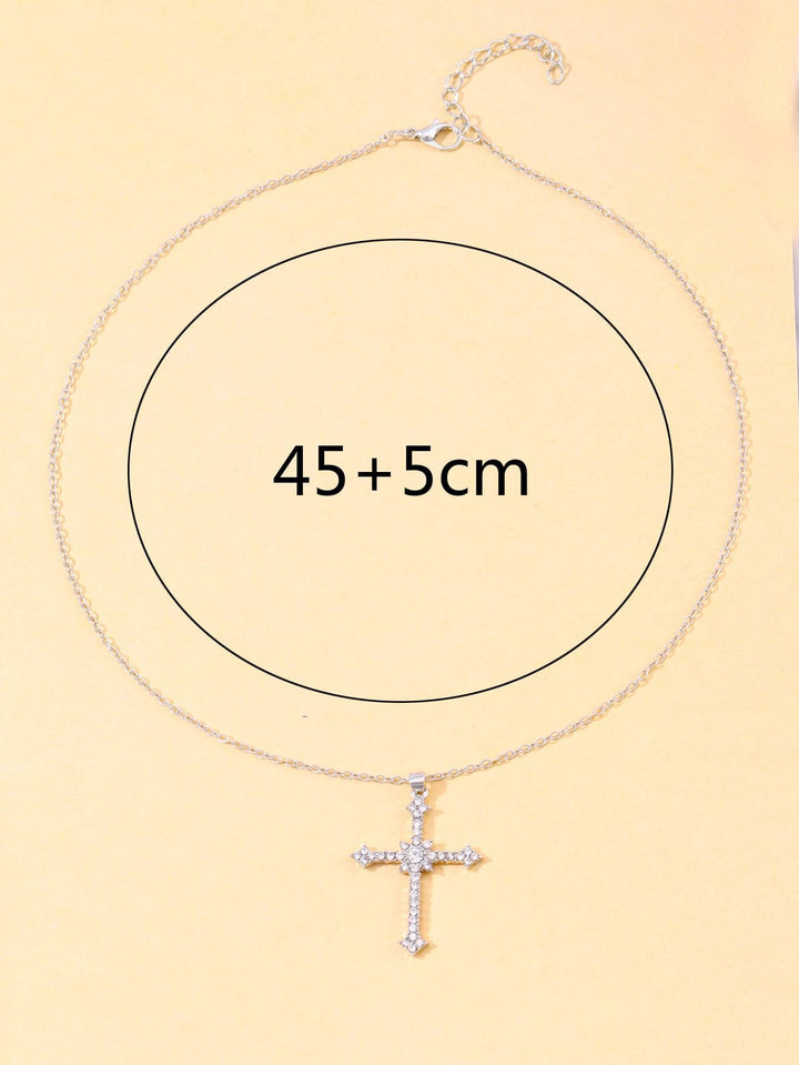 Silberne Halskette mit Kreuzanhänger, 45+5 cm, Damen Schmuck, elegantes Design.