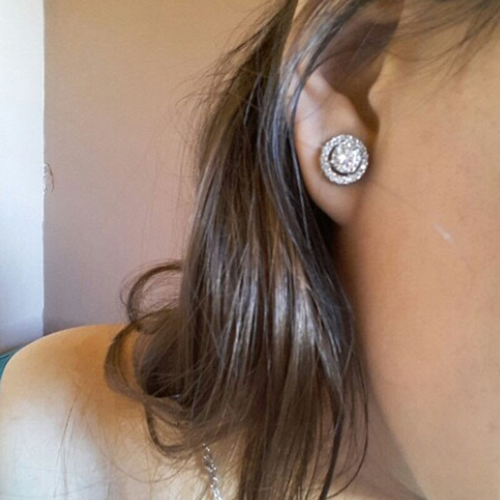 Ohrring mit Kristall, silber, Zirkon, hypoallergen, Damen, Hochzeit, Geschenk, modisch.