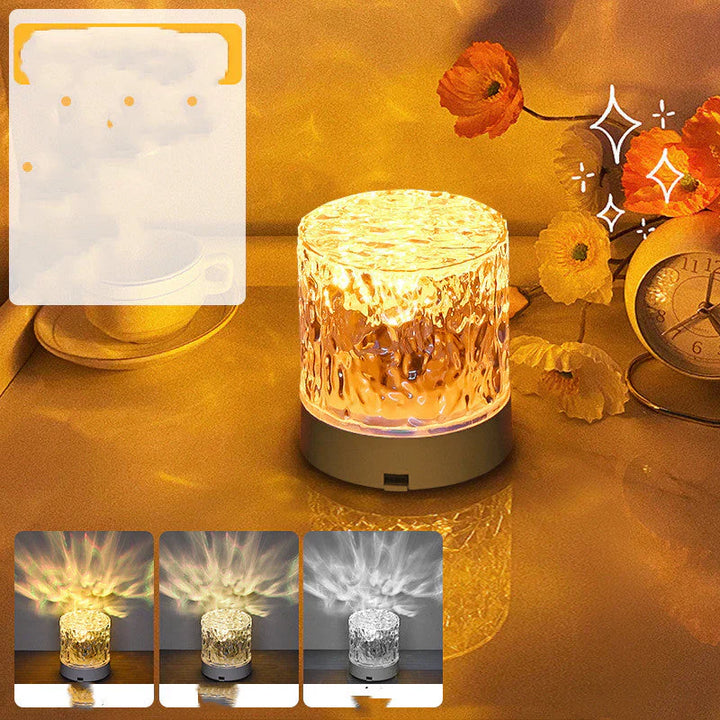 LED-Lampe mit Flammeneffekt, goldfarben, dekorativ, für stimmungsvolle Beleuchtung im Wohnzimmer.