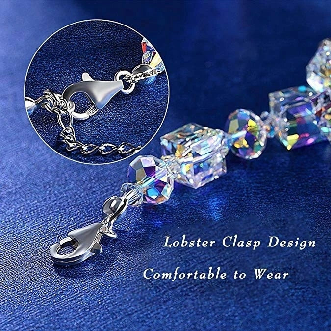 Kristallarmband mit Karabinerverschluss, funkelnd, elegant, Damen-Schmuck, Geschenkidee.
