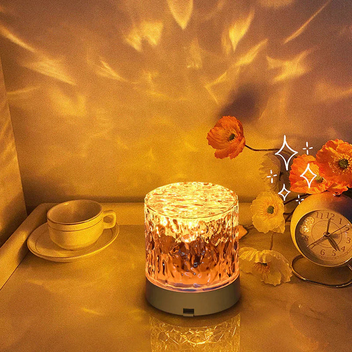 LED-Lampe mit Kristallglas, warmes Licht, dekorative Beleuchtung, Nachttisch, modern, elegant