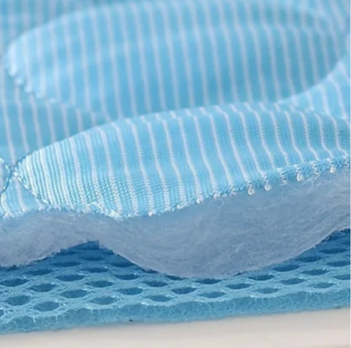 Blaues Kühlmatte für Hunde, atmungsaktiv, rutschfest, ideal für Sommer, Haustierbedarf.