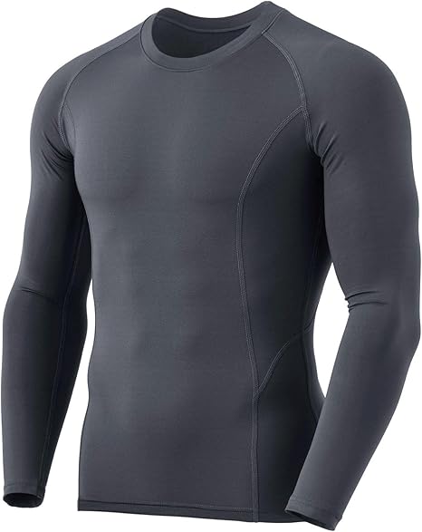 Schwarzes langärmeliges Kompressionsshirt für Herren, atmungsaktiv, Sportbekleidung.