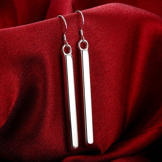 925 Silber Ohrringe, lange Linie, modisch, Schmuck für Frauen, elegantes Design.
