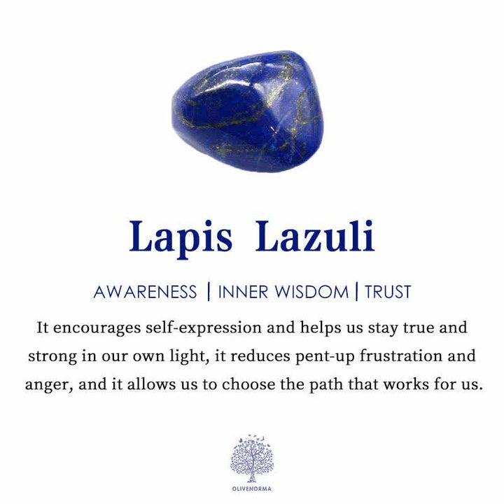 Blauer Lapis Lazuli Stein, fördert Selbstbewusstsein, innere Weisheit, Vertrauen.