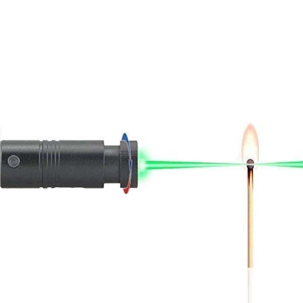 Schwarzer Laserpointer 303, hohe Leistung, grüner Strahl, entzündet Streichholz, Batteriefach.