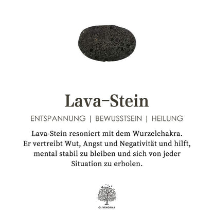 Lava-Stein zur Entspannung, Bewusstsein, Heilung; schwarzer Naturstein für Chakra-Balance.