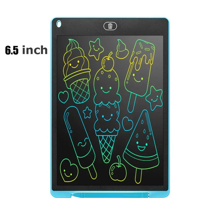 6,5-Zoll-LCD-Schreibtafel, blau, für Kinder, tragbar, umweltfreundlich, Zeichnen und Notizen.
