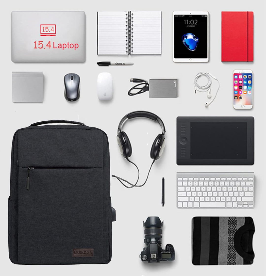 Štíhlý voděodolný batoh na notebook s USB portem