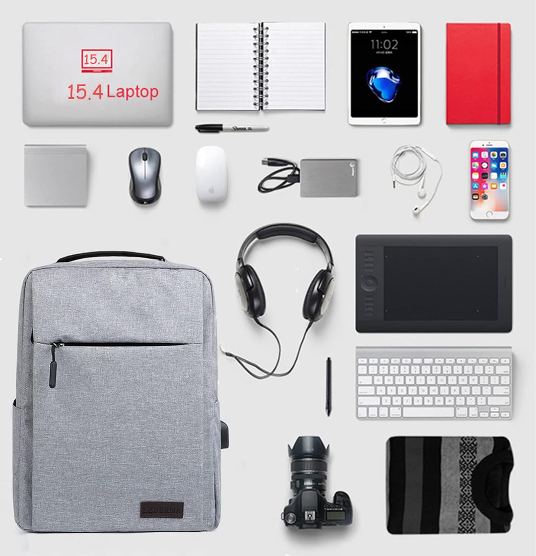 Štíhlý voděodolný batoh na notebook s USB portem
