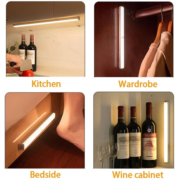 LED-Lichtleiste für Küche, Kleiderschrank, Nachttisch, Weinschrank, warmweiß, energiesparend.