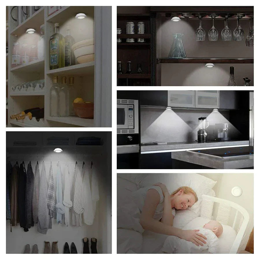 LED-Unterbauleuchte, batteriebetrieben, warmweiß, für Küche, Kleiderschrank, energiesparend.