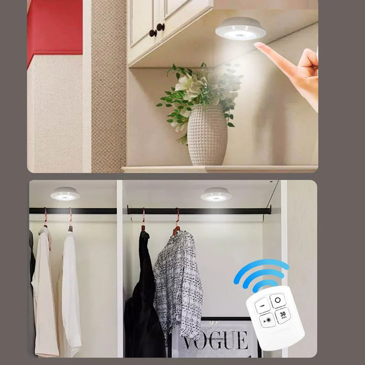 LED-Unterbauleuchte mit Fernbedienung, dimmbar, für Kleiderschrank, Küche, Schlafzimmer.