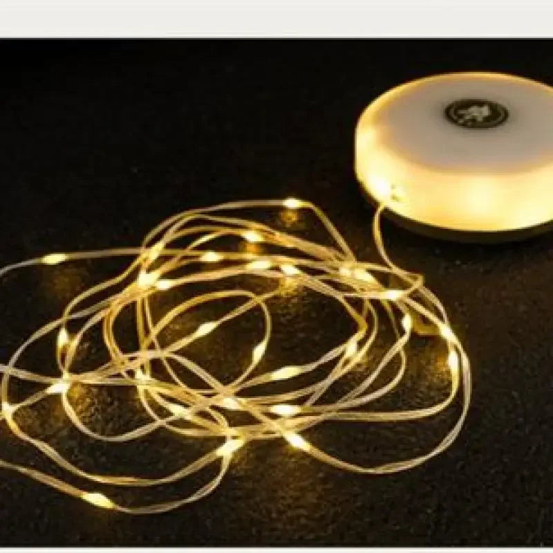 LED-Lichterkette warmweiß, batteriebetrieben, dekorativ, für Innenräume, 2 Meter lang.