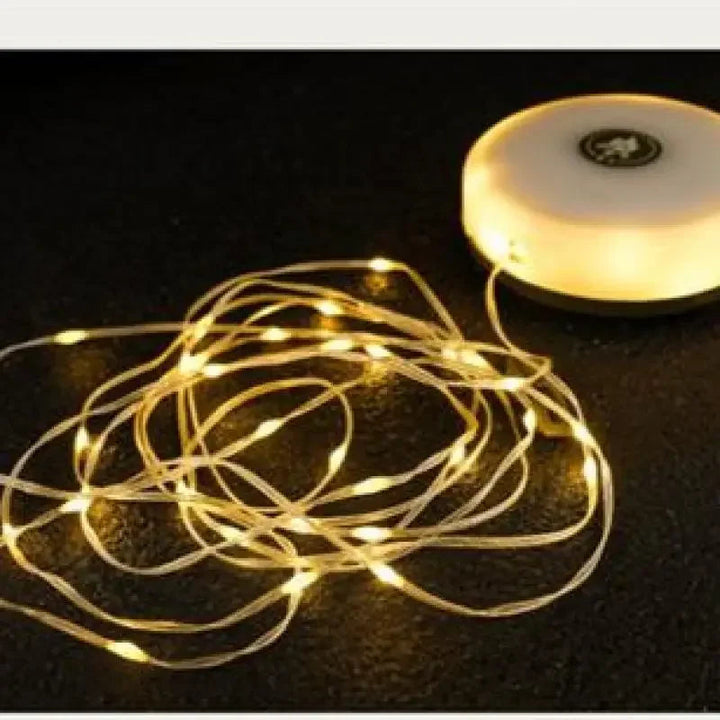 LED-Lichterkette warmweiß, batteriebetrieben, dekorativ, für Innenräume, 2 Meter lang.