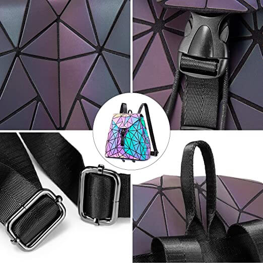Reflexní geometrický batoh měnící barvu pro ženy