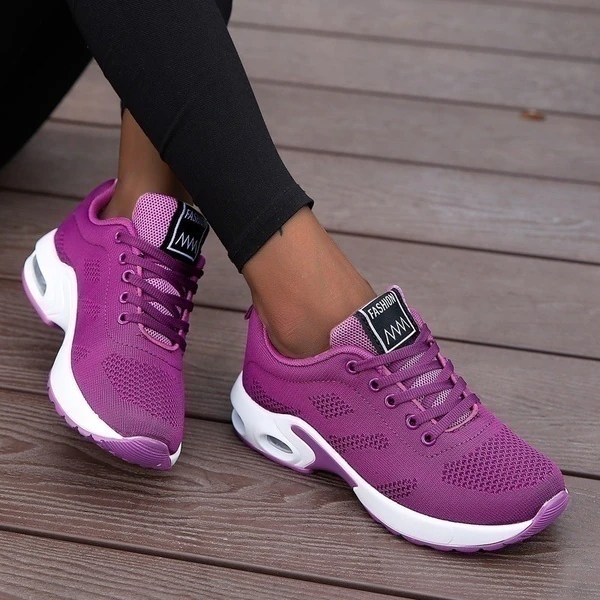 Lila Damen-Laufschuhe, atmungsaktiv, leicht, Outdoor-Sneaker, Freizeitschuhe.