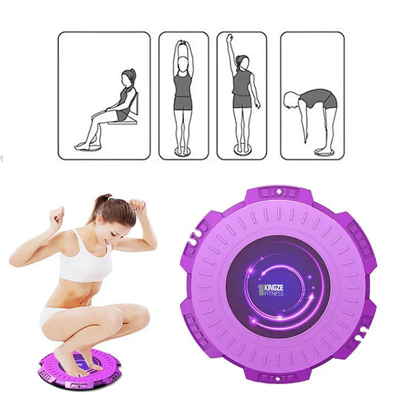 Lila Fitness-Drehplatte für Balance-Übungen, rutschfest, ideal für Heimtraining.