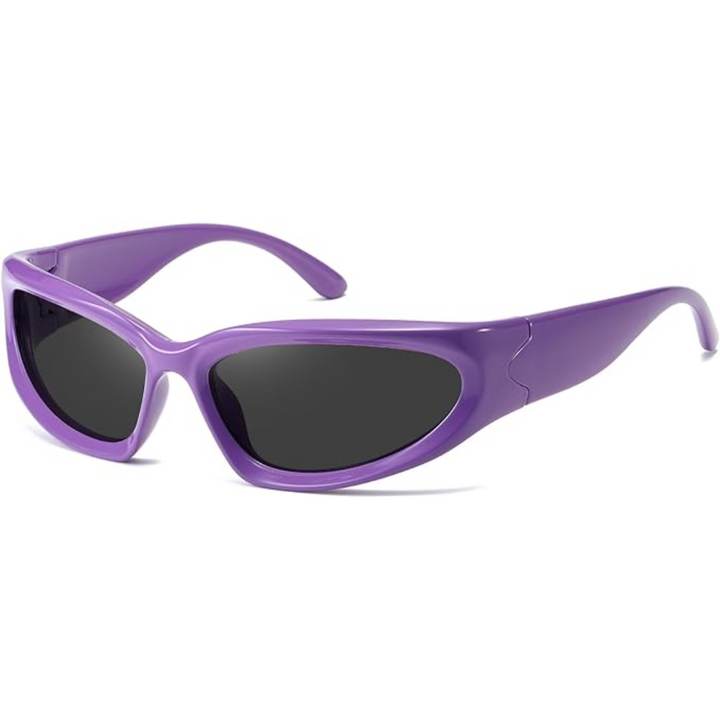 Lila Sonnenbrille, Retro-Design, UV-Schutz, modische Accessoires, Kunststoff, Unisex