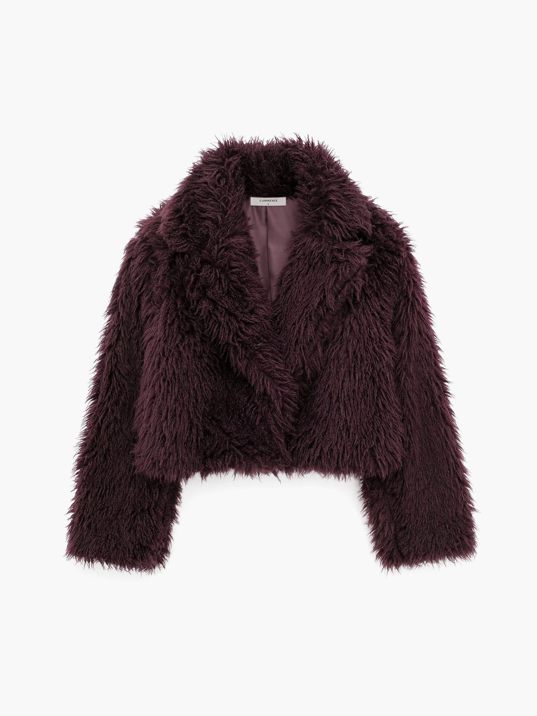 Damen Kunstpelzjacke, dunkelviolett, flauschig, modisch, Herbst-Winter, elegant, warm.