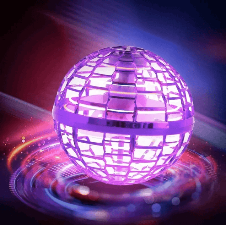 Lila LED-Flugball, schwebendes Spielzeug, leuchtend, Kinder, Geschenk, interaktiv, Kunststoff.