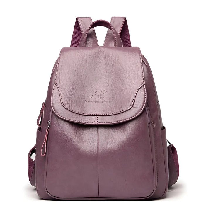 Lila Damenrucksack aus Leder, modisch, vielseitig, ideal für Alltag und Reisen.