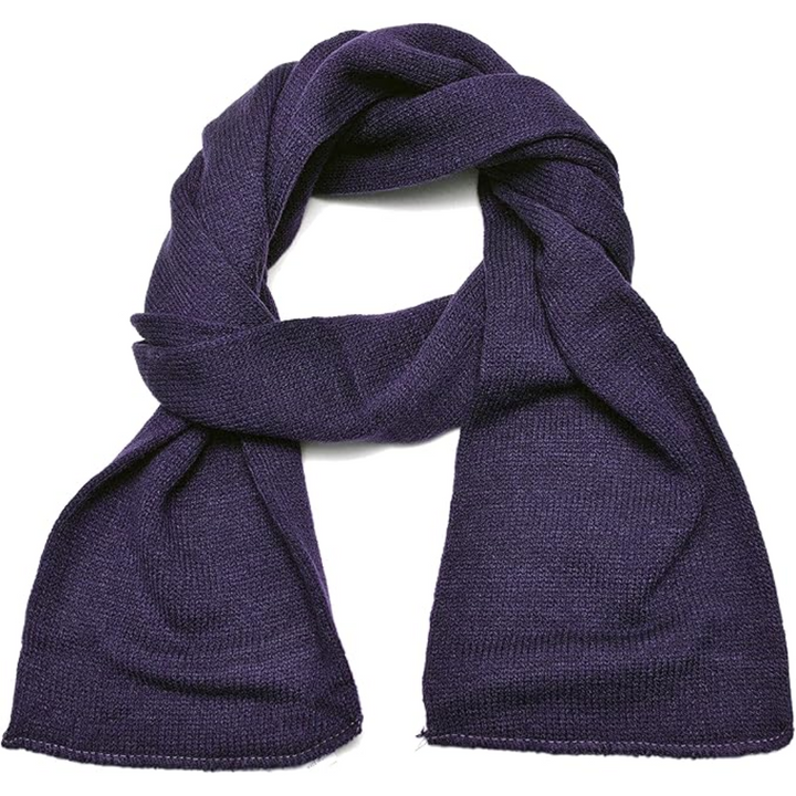 Dunkellila Schal aus Wolle, warm und weich, ideal für Herbst und Wintermode.