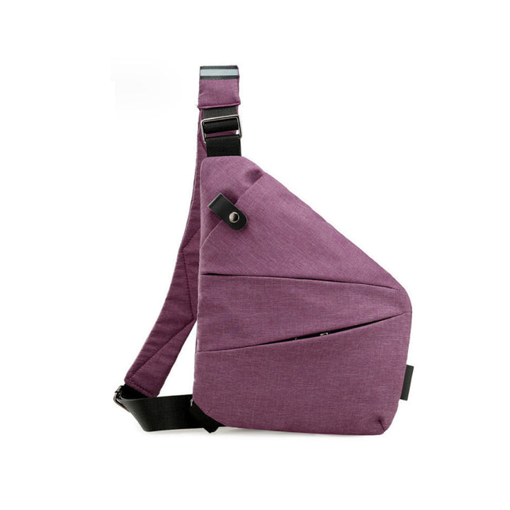 Lila Umhängetasche, wasserdicht, modernes Design, verstellbarer Gurt, Unisex, Freizeit.