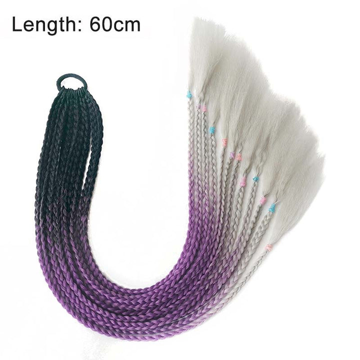 Lila-weiße Ombre Flechtzöpfe, 60 cm, synthetisches Haar, Extensions, Haarverlängerung.