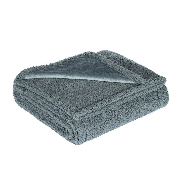 Graue wasserdichte Decke, flauschig, ideal für Outdoor, Picknick, Reisen, gemütlich, warm.